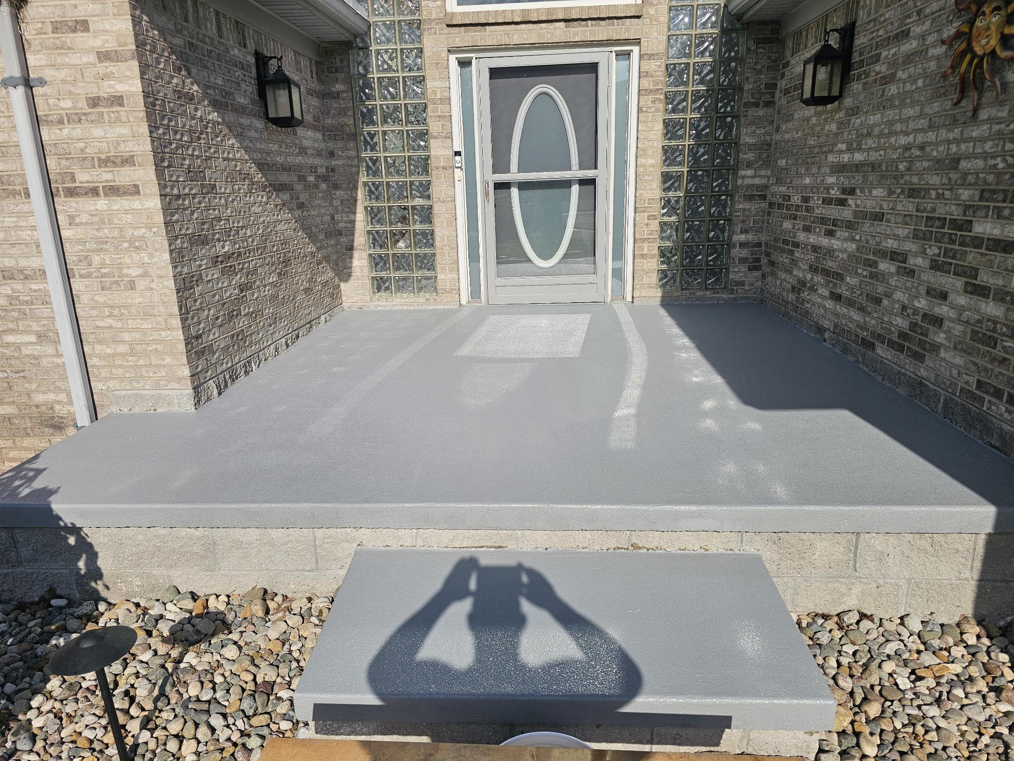 Finished deck coating showing uniform texture and coverage