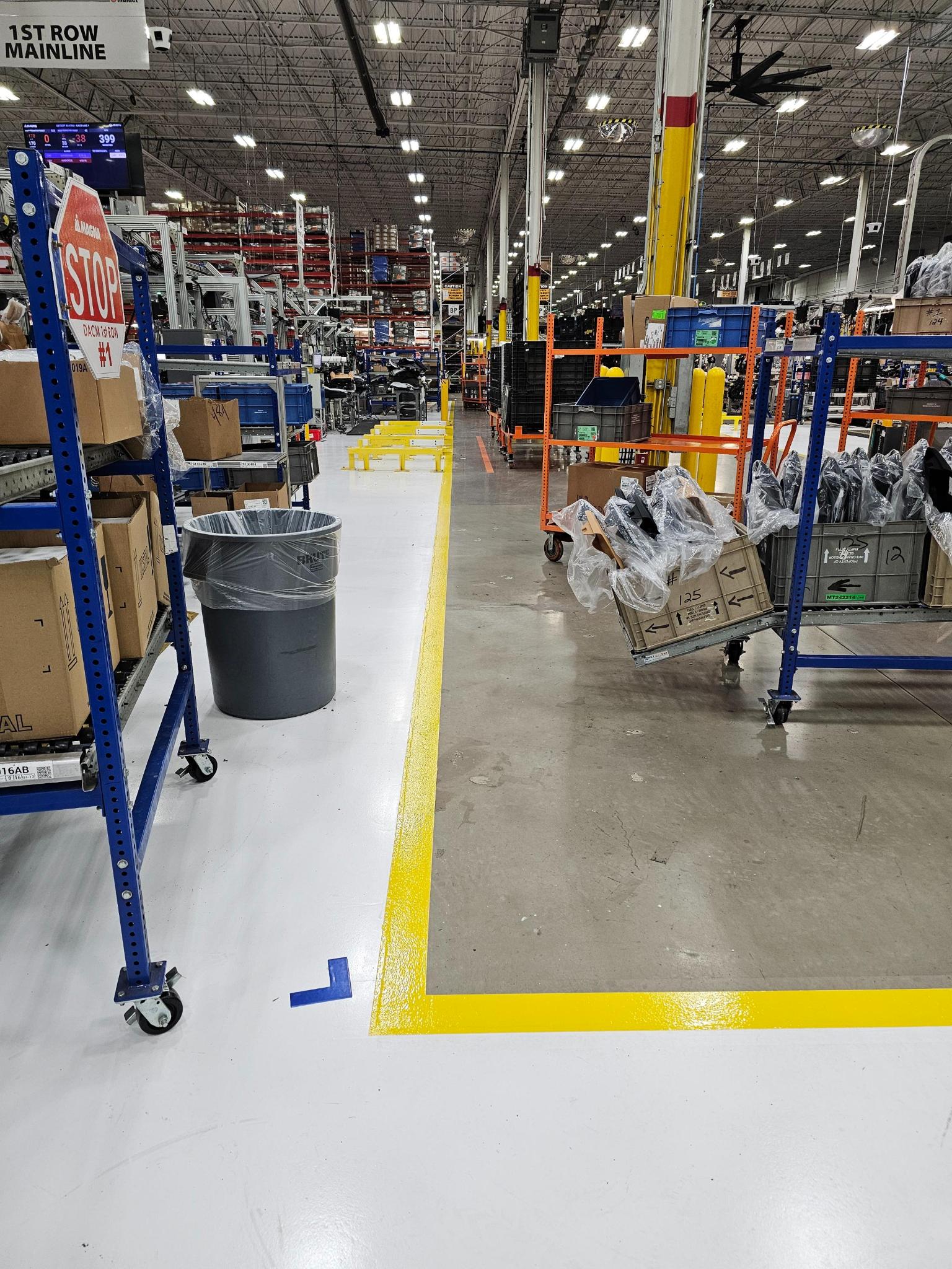 Polished concrete production area