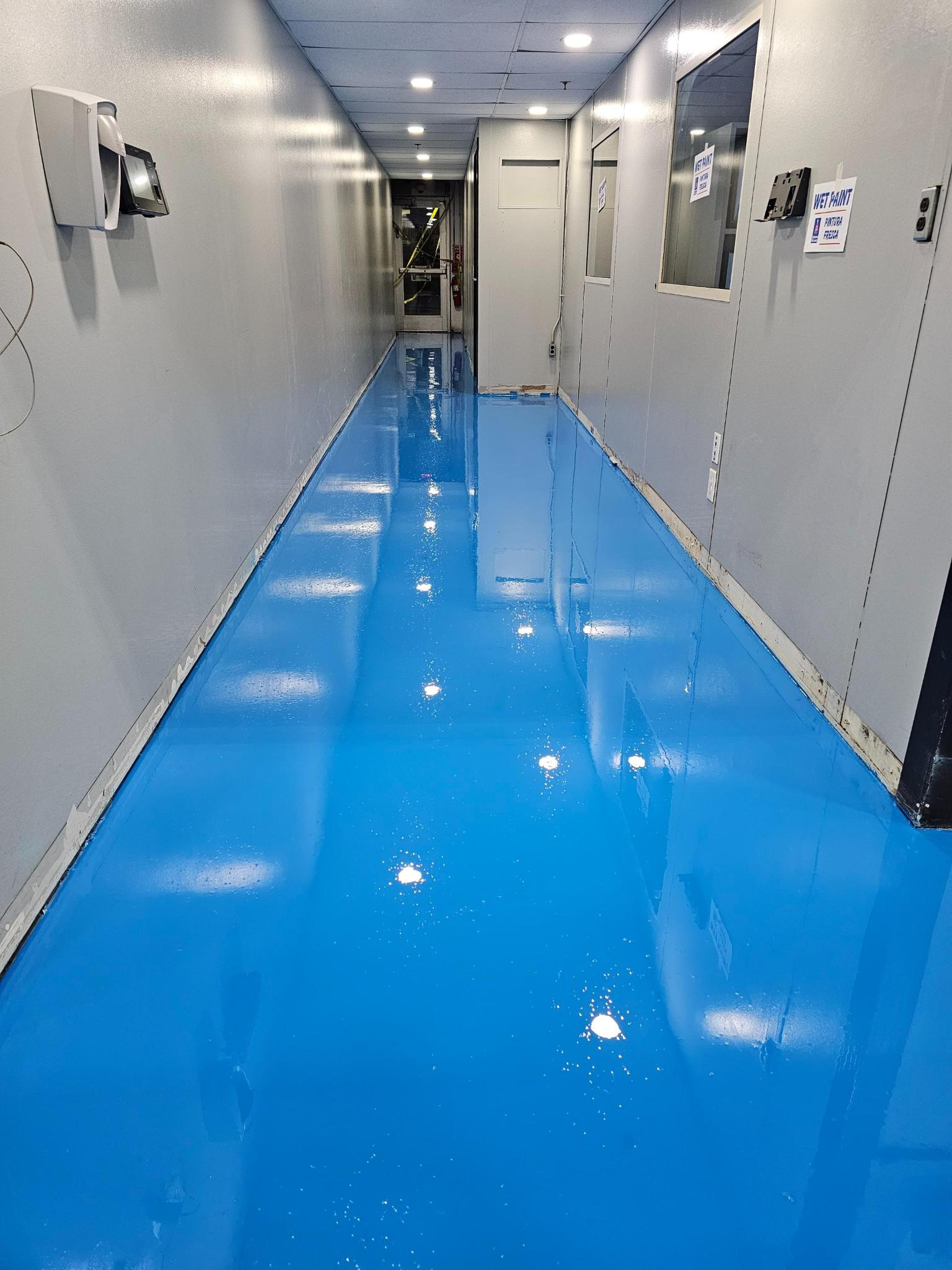 High-gloss polished concrete floor
