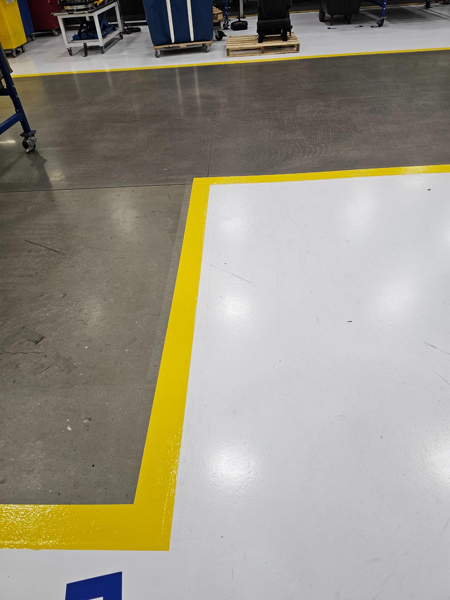 White epoxy with orange safety striping