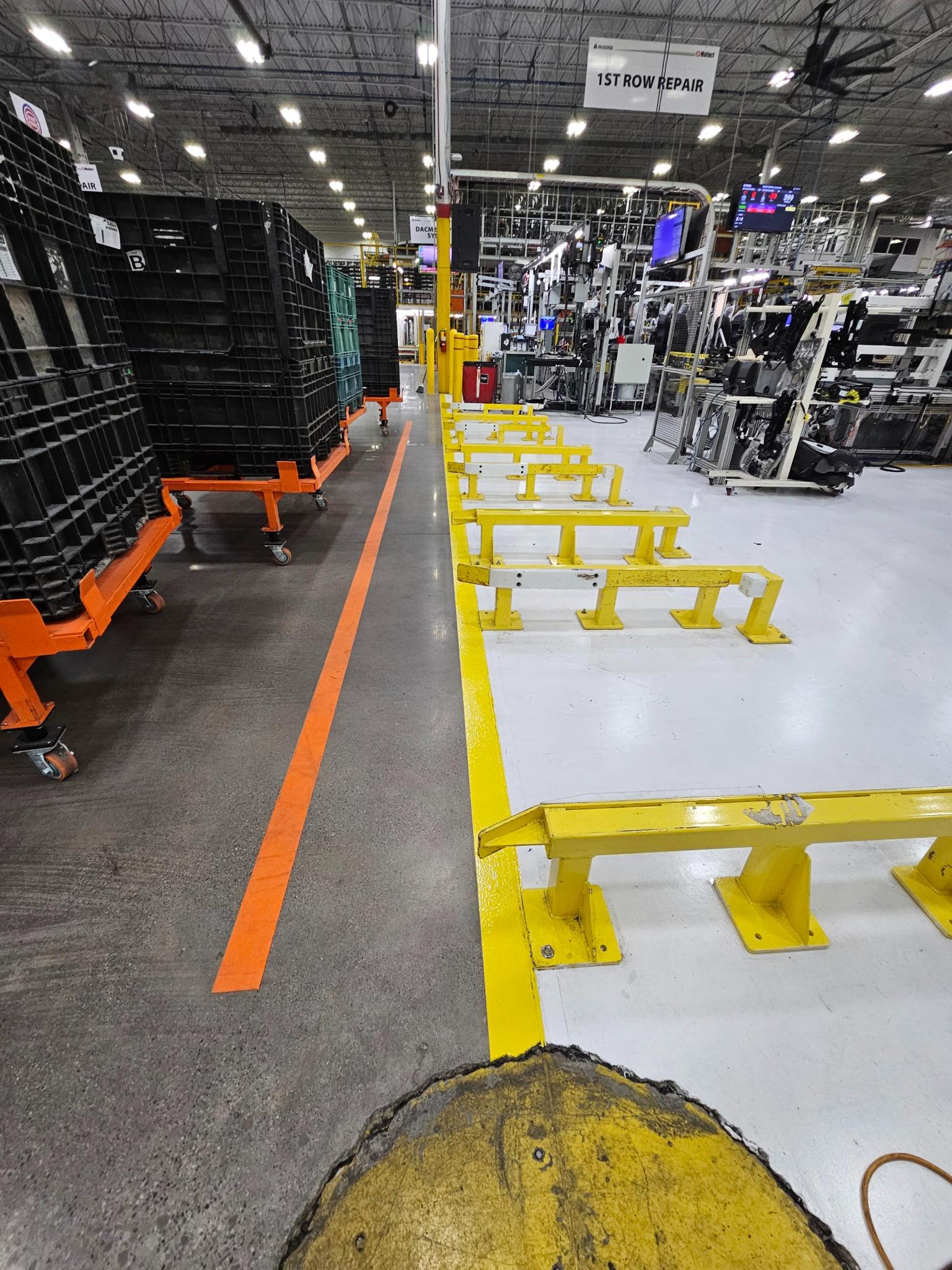 Polished concrete and epoxy transition