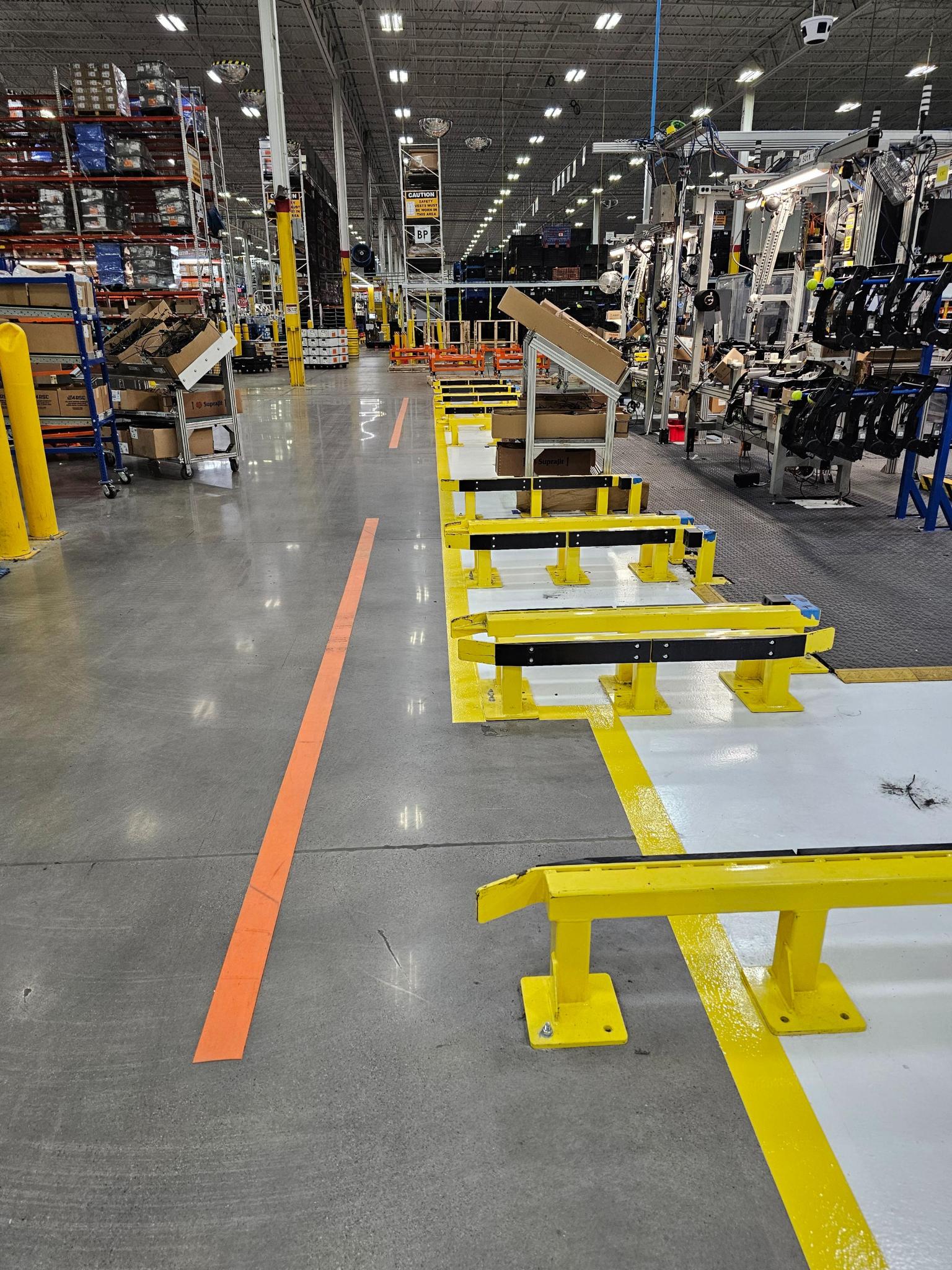 Completed manufacturing floor coating project